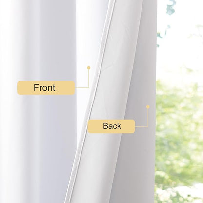 NICETOWN 100% Blackout Window Curtain Panels 84" Length, Snow White, 34 inches - Image 4