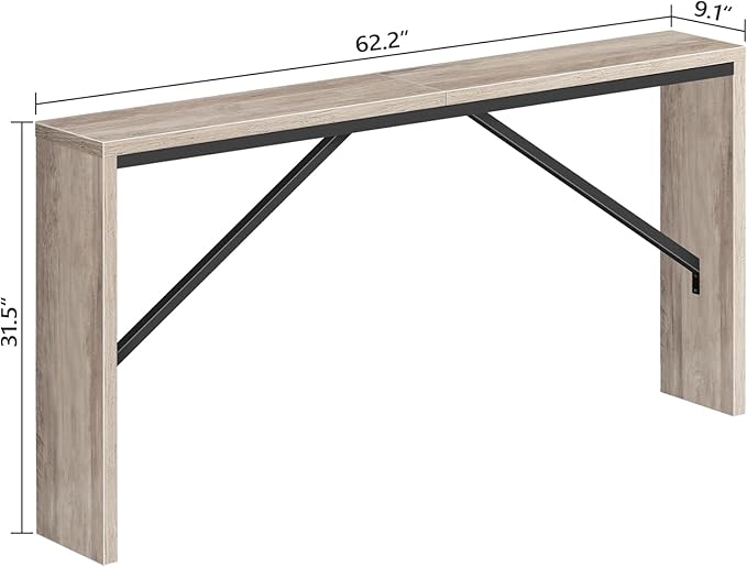 MAHANCRIS Console Table, 62.2" Long Sofa Table Behind Couch, Narrow Entryway - Image 3