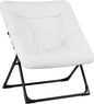 Comfy Saucer Chair for Adults, Soft Faux Fur Bedroom Chair, Accent Dorm Chairs by MordchilHF