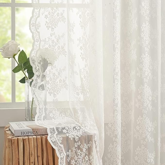 YJ YANJUN Vintage Lace Curtains by YJYANJUN