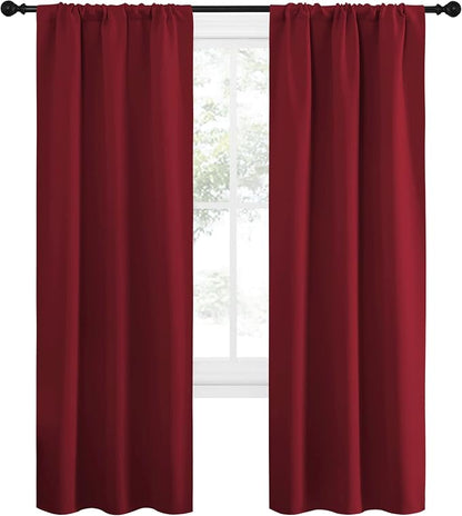 NICETOWN Christmas Burgundy Curtains Blackout Drape Panels - Image 2