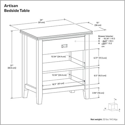 SIMPLIHOME Artisan Bedside Table - Image 3