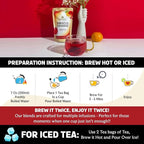 BREWIX, Hibiscus Orange Tea Bags (25 Plant Based Tea Bags) Caffeine-Free, Made with Real - Hibiscus Flowers, Rosehip, Orange Peel, Raspberry Leaf | Contains Antioxidants & Support Overall Health