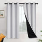 Yakamok 100% Blackout Curtains 63 Inches Long, 2 Thick Layers Heat and Full by Yakamok