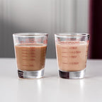 2 Pack Shot Glasses Measuring Cup,Espresso Shot Glass with 4 Kind of Scale (OZ/ML/TSP/TBSP),Dishwasher Safe,Perfect for Coffee,Cocktails and Kitchen Use (Red)