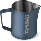 MHW-3BOMBER Espresso Steaming Pitcher Milk Frothing Pitcher Stainless Steel Milk Coffee Cappuccino Latte Art Barista Cup (Matte Blue, 16.9oz/500ml) P5014MB-OS