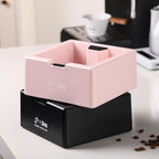 Bincoo Square Espresso knock Box 16cm /6.3 Inch Barista Style Coffee Knock Box for Grounds with Anti-Slip Base, Multi-functional Sturdy Espresso Dump Bin for Home/Office. (pink)