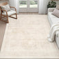 3x5 Area Rugs Living Room: Bedroom Neutral Washable Carpet Beige | Large by Luxturiy