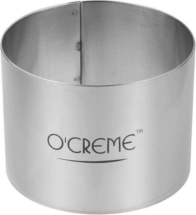 O'Creme Cake Ring Sturdy Stainless Steel Round Mousse Cake Ring Mold for Baking, Dessert Cake Decorating Pastry Rings 3 Inch Diameter x 2-1/2 Inch High