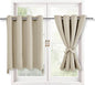 Blackout Curtains for Bedroom, Light Beige, 52 x 36 Inch, 2 Panels | Thermal by Hiasan