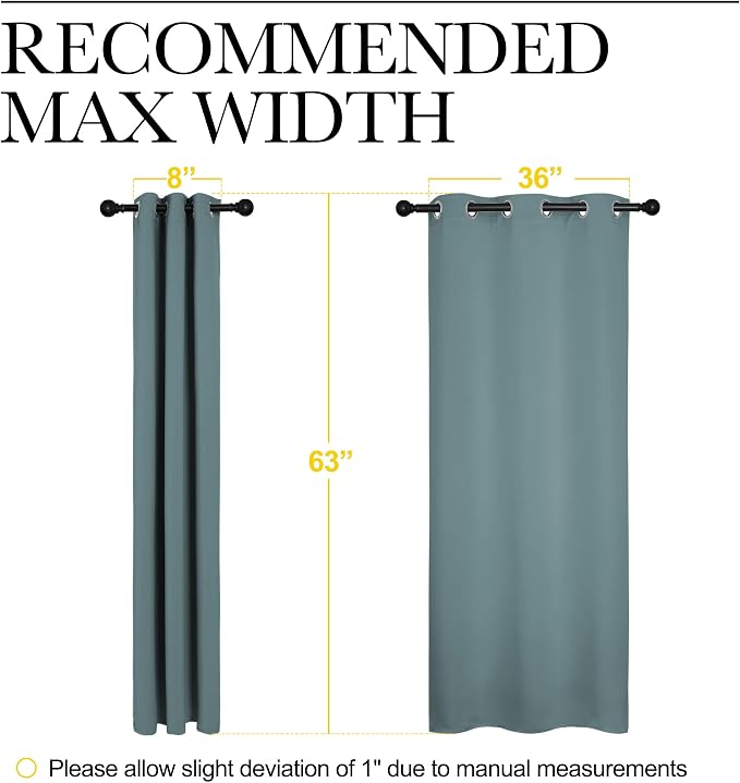 NICETOWN Modern Greyish Blue Blackout Curtains Noise Reducing, Thermal - Image 7