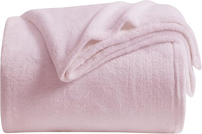 Fleece Blanket Twin Size Pink Lightweight Super Soft Cozy Luxury Bed Blanket - Image 2