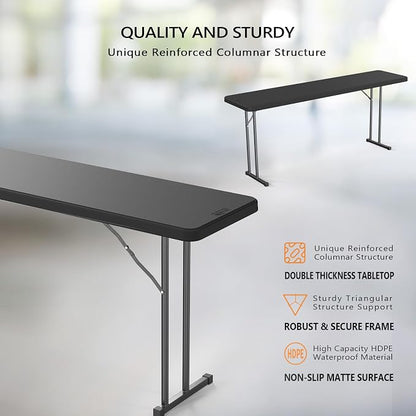 VINGLI 6 FT Narrow Folding Table, Home Work - Image 4