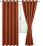 Blackout Curtains for Bedroom, 60 x 63 Inches Length, Burnt Ochre | Thermal by Hiasan