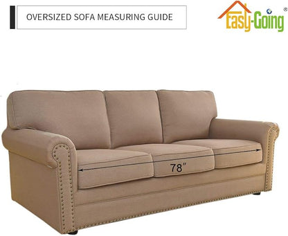 Easy-Going Stretch Oversized Sofa Couch Slipcover Washable Peacock Blue | - Image 7