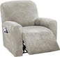 H.VERSAILTEX 4-Pieces Recliner Chair Covers Velvet Stretch Reclining Couch by HVERSAILTEX