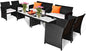 Tangkula Patio Wicker Conversation Furniture Set, Patiojoy Sofa & Table Set w/4 by TANGKULA