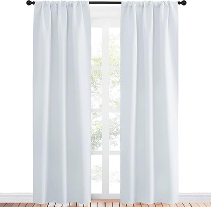 NICETOWN Greyish White Window Curtain Panels - Image 2