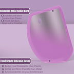 Sapid Silicone Bowl Scraper Flexible Curved Edge (5.98"×4.3"), Food Grade Bench Dough Scraper for Baking Sourdough Bread, Cake, Fondant Icing, Heat- Resistance Kitchen Dish Pan Scrapers (1, Purple)