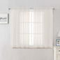 Ivory Sheer Curtains 48 Inch Length 2 Pcs, Rustic Farmhouse Curtains by Lecloud