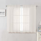 Ivory Sheer Curtains 50 Inch Length 2 Pcs, Rustic Farmhouse Curtains by Lecloud
