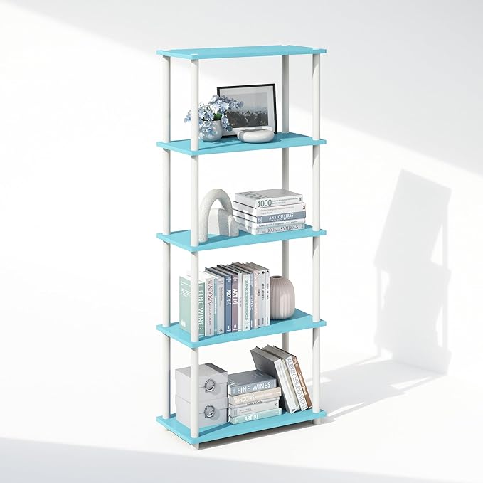 Furinno Turn-N-Tube Book Shelf, 5-Tier Bookshelf, Bookcase by Furinno-FitsYourSpaceFitsYourBudget
