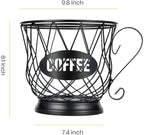 TreeLen Coffee Pod Holder, K Cup Organizer, Large Capacity K Cup Holder for 40 K Cups, K Pod Storage for Coffee Bar - Black