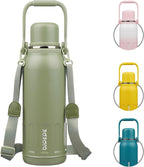 BJPKPK Insulated 50oz Thermos Water Bottle with Lid and Carry Handle Insulated Stainless Steel Water Bottles for Outdoor Sports,Army Green