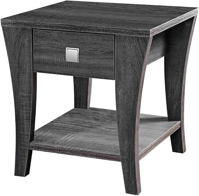 Furniture of America Ami Transitional Wood Storage End Table in Gray by FurnitureofAmerica