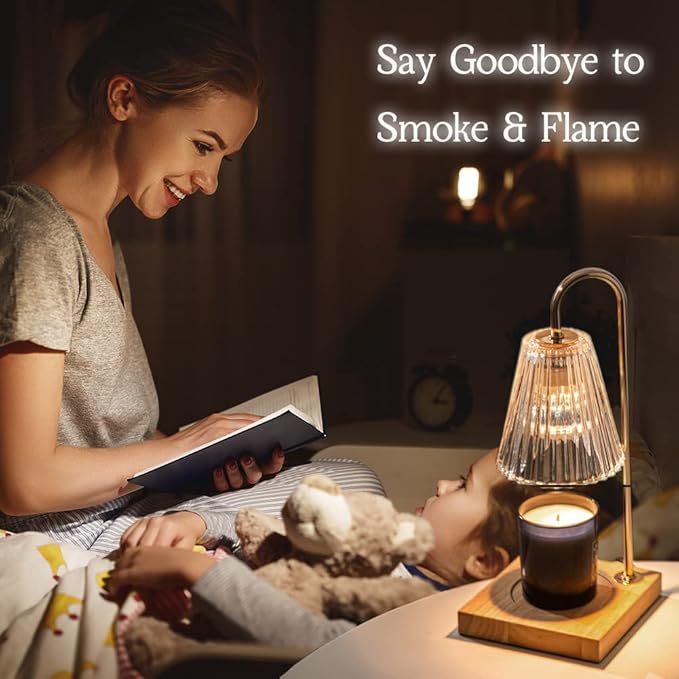 Candle Warmer Lamp with Timer, Vintage Amber Nightstand Candle Warming Lamp for Home Room Decor, Dimmable Wax Warmer for Jar Candles, Wedding Registry Gifts for Women Couples 2025