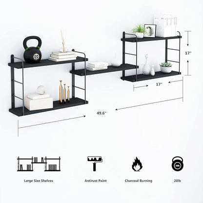 MXCSE Wall Shelves, Wall Mounted Bookshelves, DIY Floating Shelves - Image 3