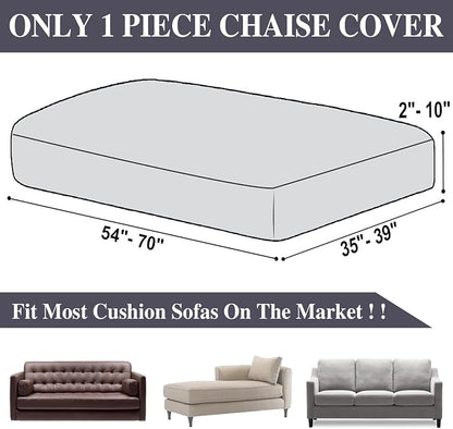 LA MEACK Chaise Couch Cushion Cover Washable Separate Seat Stretch Sectional - Image 6