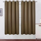 Blackout Curtains 66 x 72 Inch Long Brown Curtains Set of 2 Panels Room by Lemomo