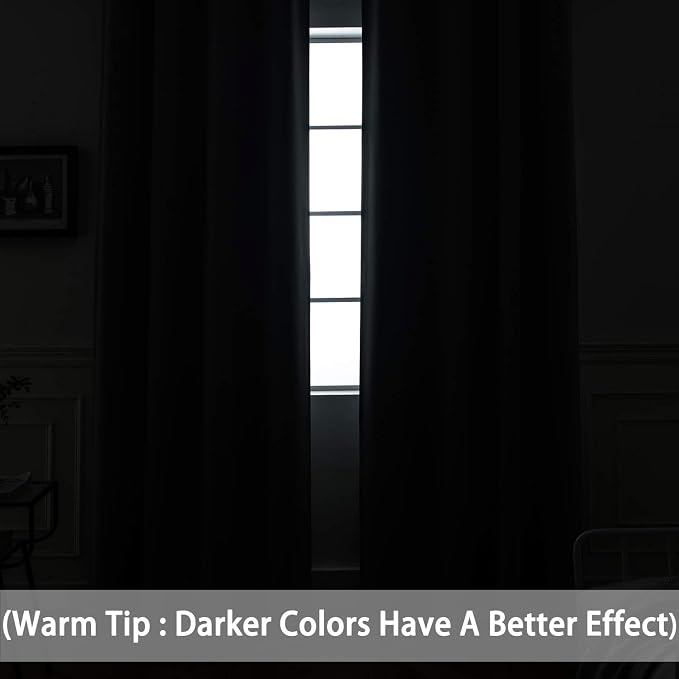Yakamok Room Darkening Curtains 52x96 inch Long Chocolate Brown-Bedroom | 2 - Image 3