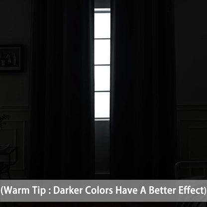 Yakamok Room Darkening Curtains 52x96 inch Long Chocolate Brown-Bedroom | 2 - Image 3