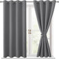 Blackout Curtains for Bedroom 52 x 54 Inch Long Light Grey 2 Panels | Thermal by Hiasan