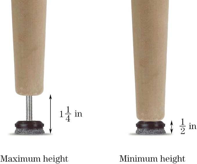 HUAYY 12 Pack Adjustable Furniture Leveling Feet, 1/4-20 Threaded Stem - Image 4