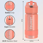 Coldest Insulated Water Bottle with Straw Lid - Stainless Steel Metal Insulated Bottle for Men & Women (Pink Froze Glitter, 14 oz)