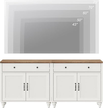 WAMPAT Farmhouse TV Stand for 75 inch TV - Image 5