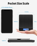 NEXT-SHINE Gram Scale, Weighs Up to 500g (0.01g), Mini Pocket Size Digital Coffee Espresso Scales with 2 Plastic Trays