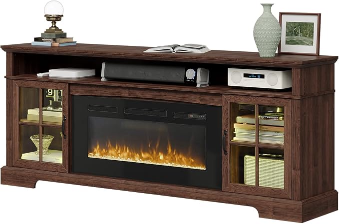 70" Fireplace TV Stand, Farmhouse Entertainment Center - Image 9