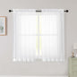 White Sheer Curtains for Bedroom Living Room 45 Inch Length 2 Panels, Soft Airy by WelvetBLK