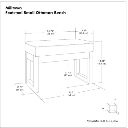 SIMPLIHOME Milltown Small Ottoman Bench - Image 13