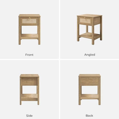 SICOTAS Rattan Nightstand Set of 2, Rattan Decor Drawer - Image 9