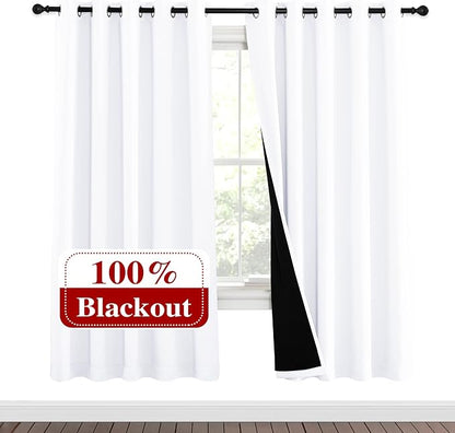NICETOWN 100% Blackout Window Curtain Panels, Full Light Blocking Drapes - Image 2