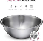 Stainless Steel Mixing Bowl Set, Nesting Bowls for Kitchen Baking, Cooking, Prepping, Kitchen Food Storage Organizers, No Lids (6 Pack)