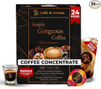 Caffè di Artisan Liquid Coffee Pods – Premium Single-Serve Coffee for Cold Brew concentrate, Iced Coffee & Hot Coffees – Machine-Free, Eco-Friendly, Ready in Seconds. Rich; Asmara; Arabica; Medium Roast – 24 Count.