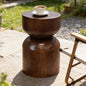 Solid Wood Stool & Sofa Side Table, Rustic Hourglass Wabi-Sabi Accent Coffee by Unknown