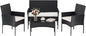 Sweetcrispy 4-Piece Patio Furniture Set, Weather-Resistant PE Rattan Outdoor by Sweetcrispy