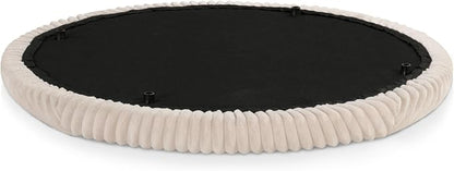 Furniture of America Lennox Modern Chenille 29-inch Round Storage Ottoman - Image 9